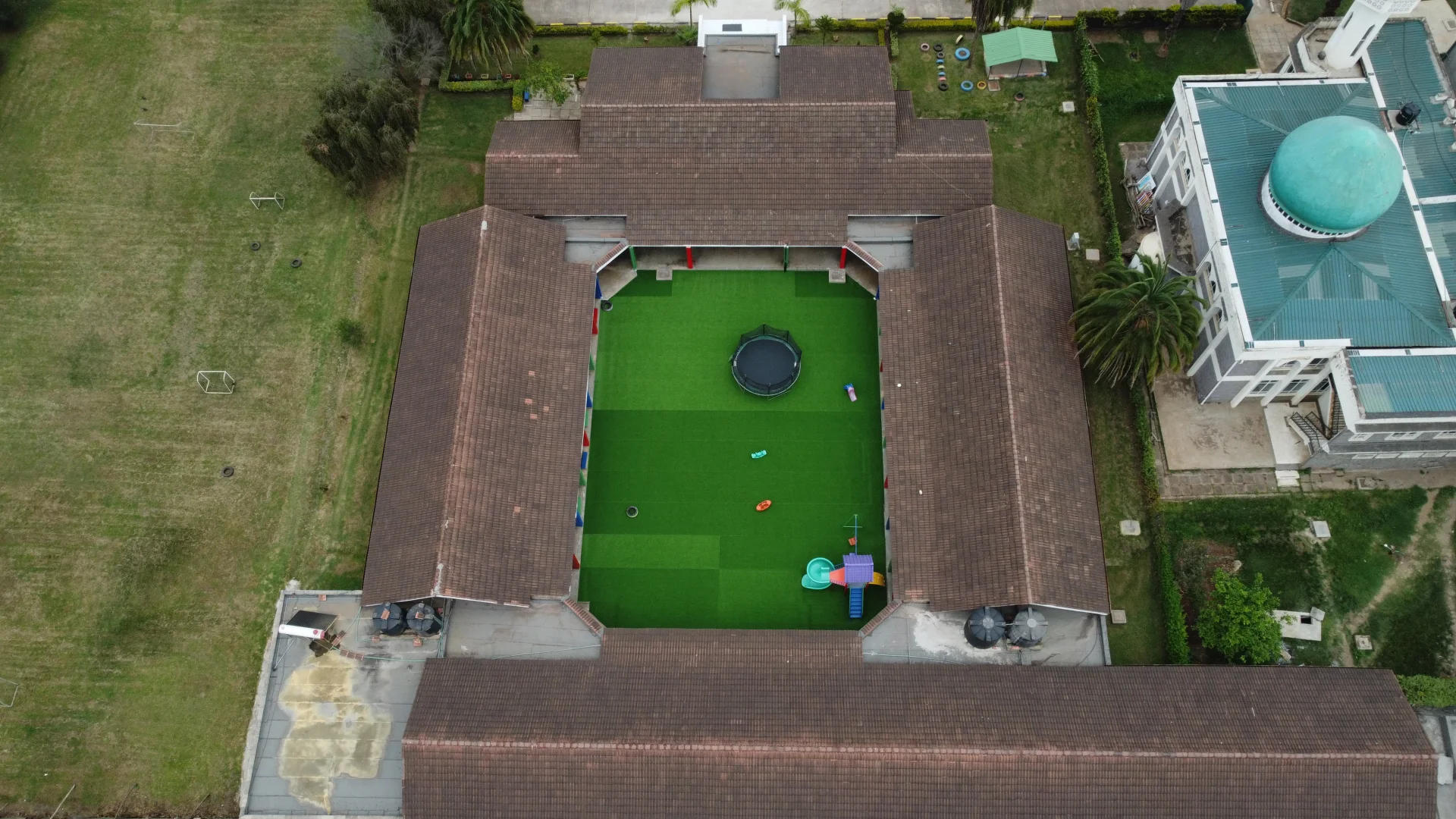 Aerial Drone Panorama of Avecina International School Campus in Karen, Nairobi
