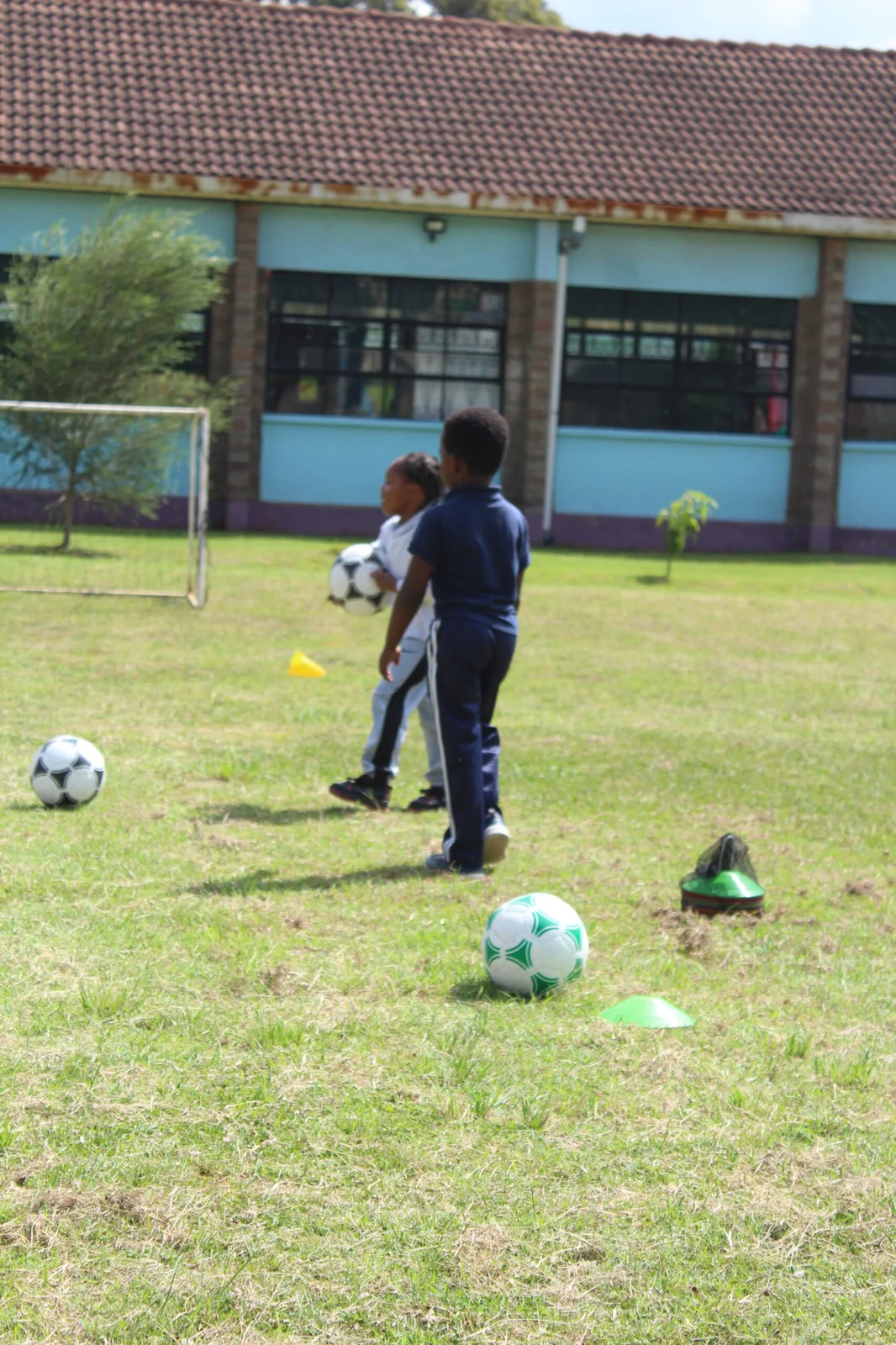 Soccer Academy Match Play on Grass Pitch at Avecina
